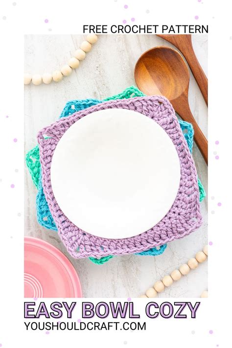 Easy One Hour Crochet Bowl Cozy Pattern Free For You You Should Craft