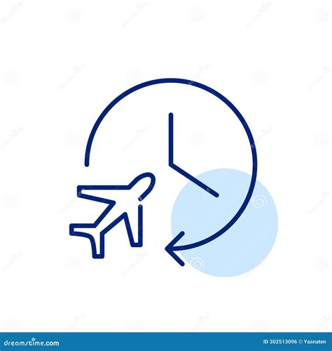 Flight Duration. Airplane and Clock Stock Vector - Illustration of