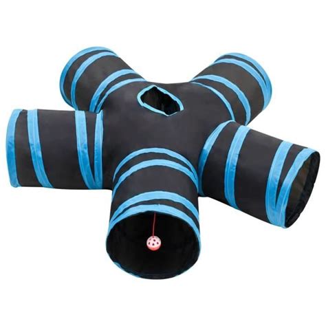 Tunnel Pour Chats Voies Noir Et Bleu Cm Polyester Pwshymi