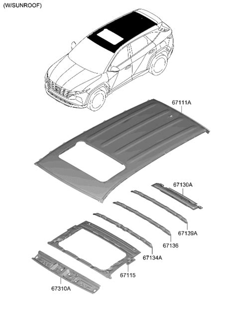 67111 CW000 Genuine Hyundai PANEL ROOF