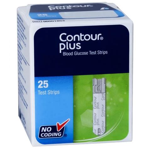 Buy Contour Plus Blood Glucose Test Strips Pack Of 25 Online At Best