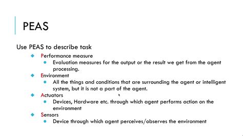 Ai Lecture Peas Different Types Of Task Environments Artificial