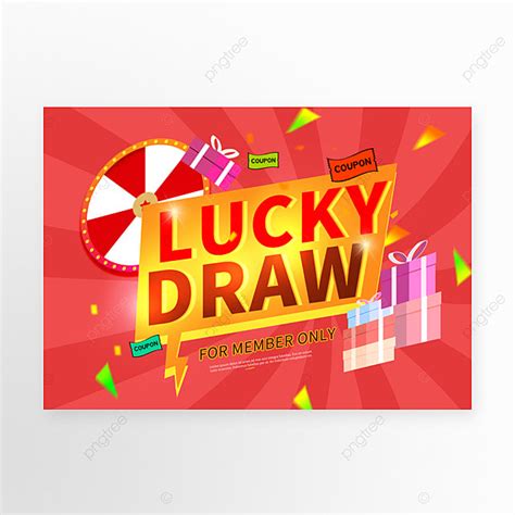 Gift Box Lucky Draw Red Poster Template Download on Pngtree