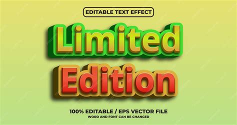 premium vector limited edition editable text effect