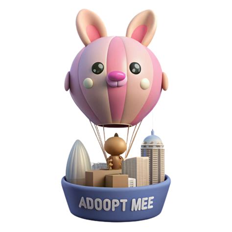 Cute Bunny Hot Air Balloon Cityscape Adoption PNG