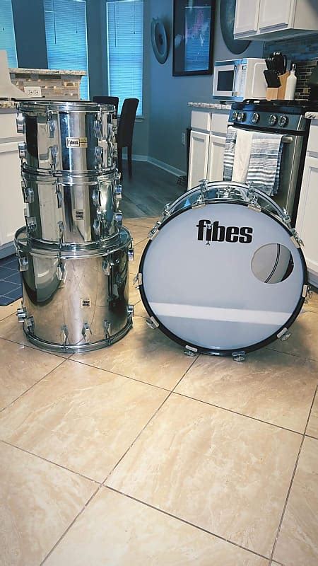 Fibes Chrome Fiberglass Mark II 70’s 4 Piece Drum kit | Reverb