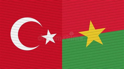 Burkina Faso And Turkey Two Half Flags Together Stock Illustration