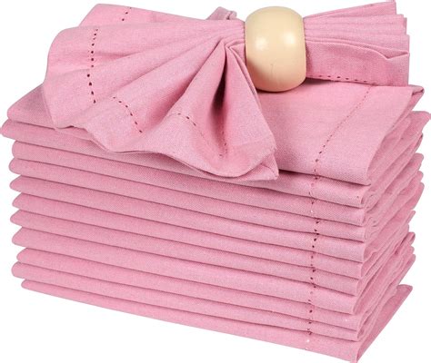 Amazon Cotton Cloth Dinner Napkin 18x18 Baby Pink With Hemstitched