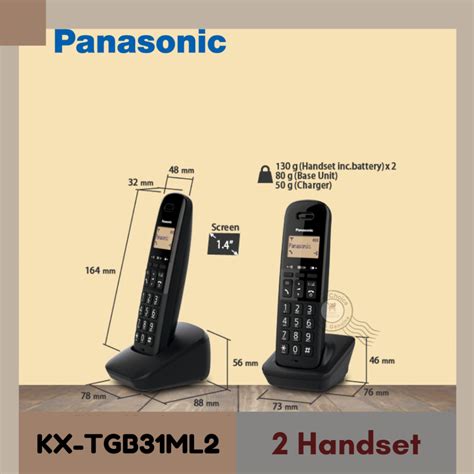 Random Color Panasonic KX TGB31ML2 Digital Cordless Phone Dual