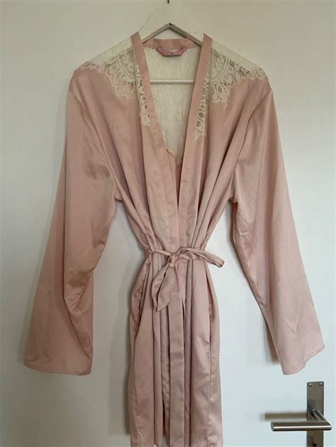 Morgenmantel Hunkemöller Spitze weiß rosa nude L Bademantel Neu gemäss Beschreibung in