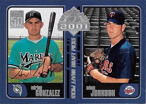 Adrian Gonzalez autographed baseball card (Florida Marlins) 2001 Topps Opening Day #151 Rookie