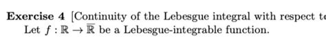 Solved Exercise 4 Continuity Of The Lebesgue Integral With