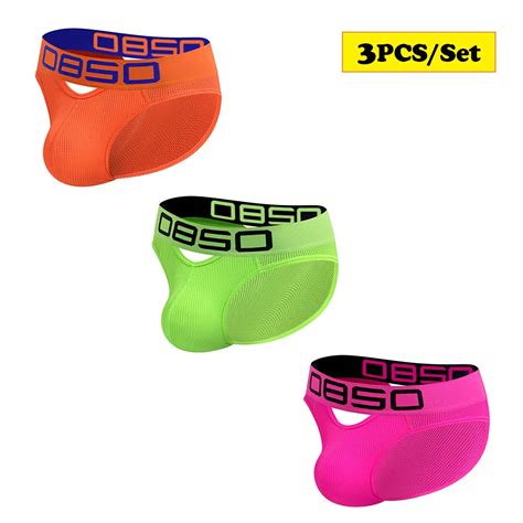 3 Unids Set Ropa Interior Sexy Para Hombre Calzoncillos De Bikini Transpirables De Nailon Bragas