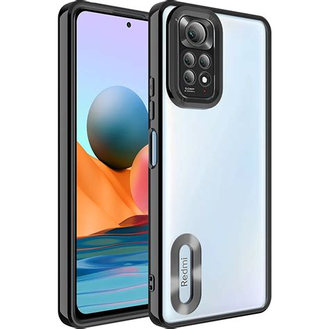 Fibaks Xiaomi Redmi Note 12 Pro Kılıf Logo Gösteren Parlak Kenarlı