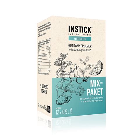 INSTICK Extracts Mix Paket zuckerfreies Instant Getränkepulver