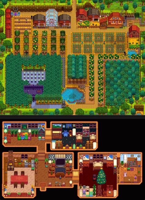 64 ideias de Stardew Valley em 2024 layout de fazenda decoração de