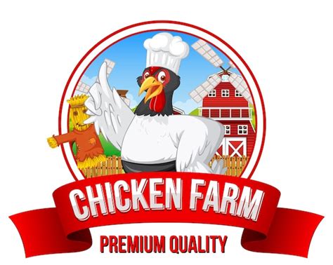 Kip Chef Kok Stripfiguur Met Kippenboerderij Banner Gratis Vector