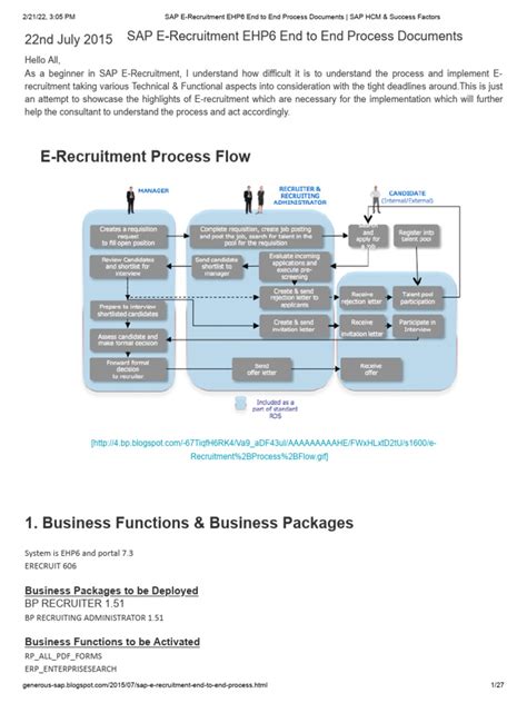 Sap E Recruitment Ehp6 Sap Hcm And Success Factors Pdf Software