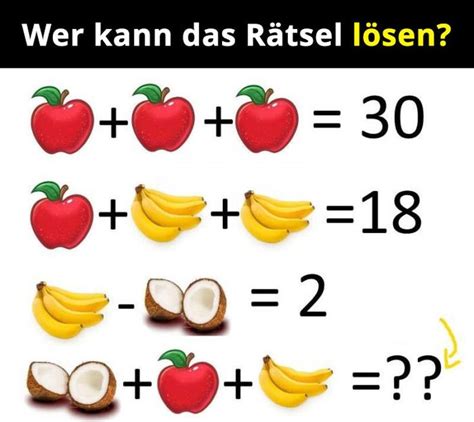 Kannst du dieses Rätsel Lösen Denkaufgaben Bilder rätsel Mathe rätsel