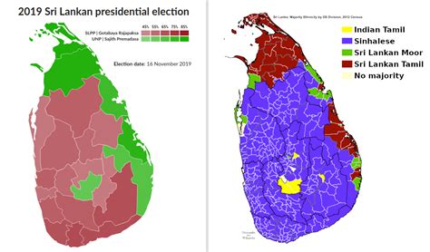 Sri Lanka: 2019 election results vs ethnicity map : r/MapPorn