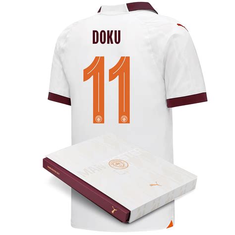 Manchester City Authentic Away Jersey 2023 24 With Doku 11 Printing In T Box Official Man