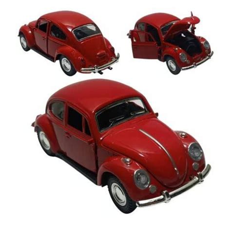 Carrinho De Ferro Fusca Cl Ssico Miniatura Cole O Fric O Vermelho