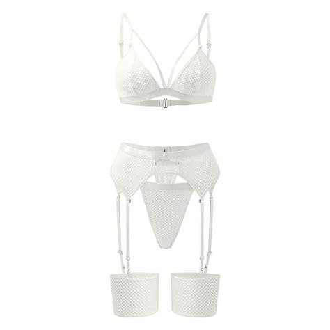 Aayomet Women S Lingerie Women One Piece Lingerie Lace Bodysuit Deep V Teddy Mini White XL