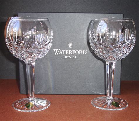 Waterford Crystal Lismore Balloon Wine Glass Pair Th Anniversary