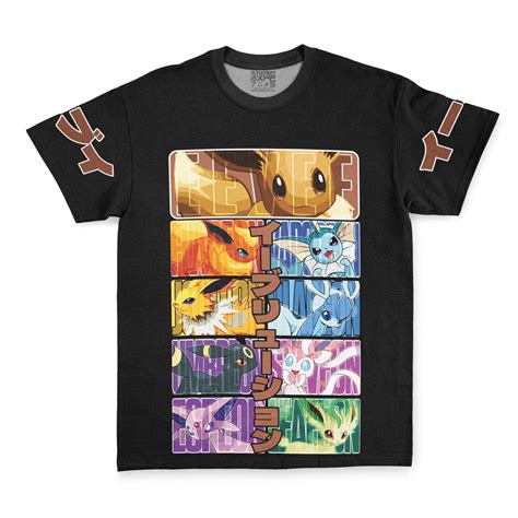 Eeveelution Pokemon Streetwear T Shirt Anime Ape