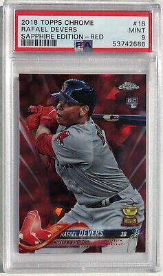 Topps Chrome Rafael Devers Sapphire Edition Red Psa Ebay