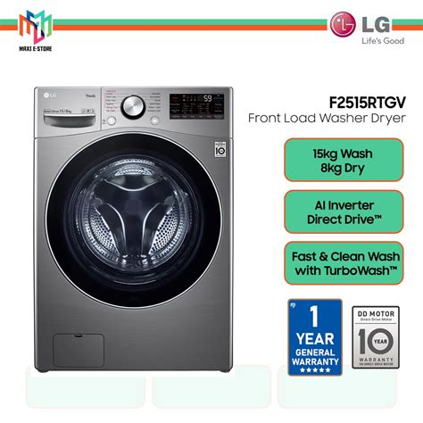 Lg Washdry Front Load Washer Dryer With Ai Direct Drive And Turbowash Technology 15kg8kg