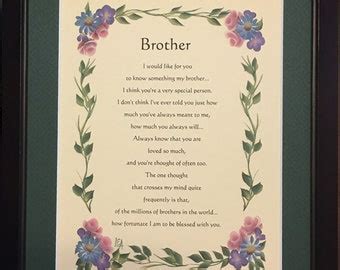 Personalised Brother Framed Poem Gift For Brother Special Brother