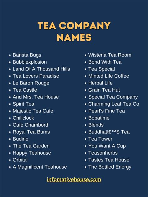 Brainstorming Creative Tea Company Names Get Inspired Creative