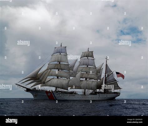 The Us Coast Guard Cutter Uscgc Eagle Tall Ship Displaying Full Sails