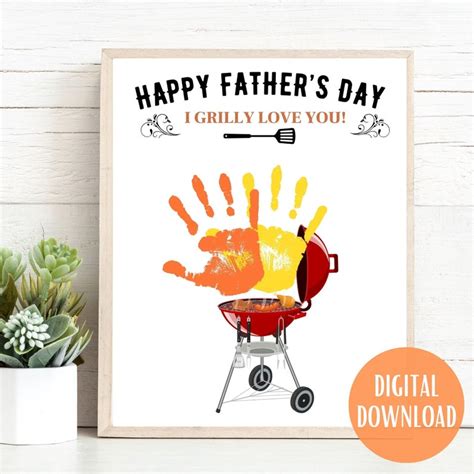 Fathers Day Handprint Art Printable Template Fathers Day T From