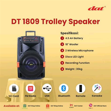 Jual Speaker Aktif 18 Inch Dat DT 1809 DT1809 ORIGINAL Portable Meeting