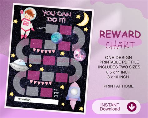 Reward Chart Space Astronaut Printable Behaviour Astronaut Chart Chore