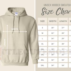 Gildan 18500 Size Chart Gildan 18500 Sweatshirt Size Chart Gildan Size ...