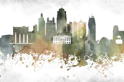 Kansas City Skyline Canvas Wall Art by WallDecorAddict | iCanvas