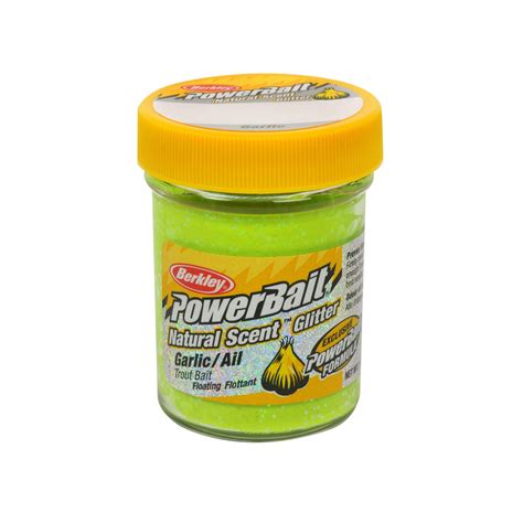 Powerbait Natural Glitter Trout Dough Bait Garlic Scent Flavor Yellow