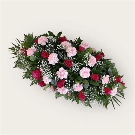 Rose And Carnation Double Ended Casket Spray Buy Online Or Call 01371