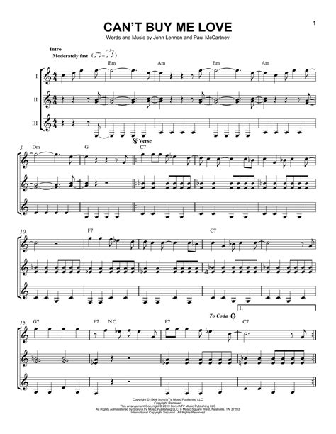 Cant Buy Me Love Sheet Music Direct