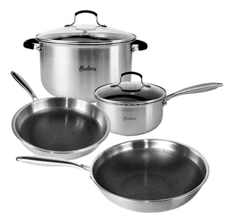 Set 4 Piezas Hudson Acero Inoxidable Sarten Wok Cacerola Bz3