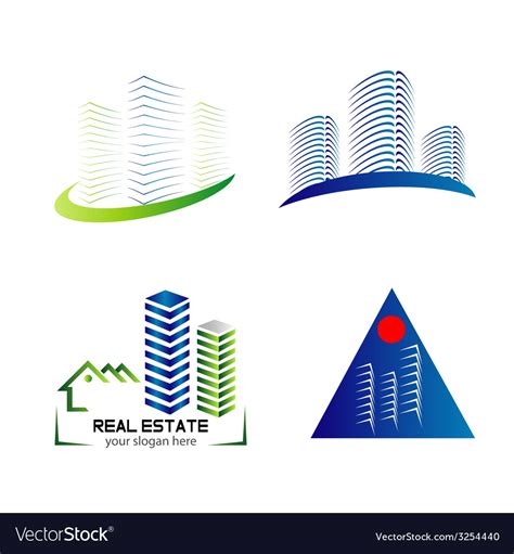 skyline logo set template design royalty  vector image