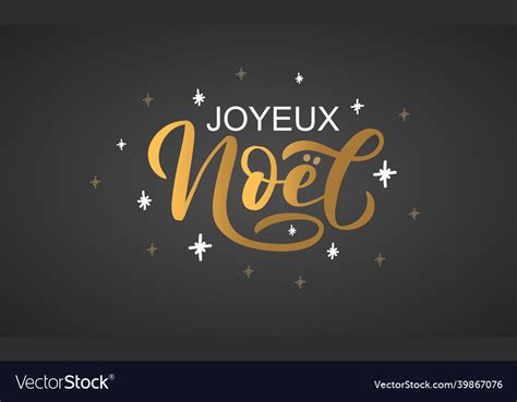 Hand sketched merry christmas in french card Vector Image