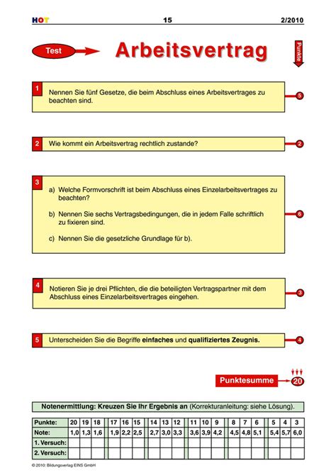 Arbeitsvertrag Test Westermann