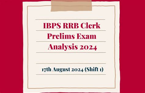 Ibps Rrb Clerk Prelims Exam Analysis August Shift Questions