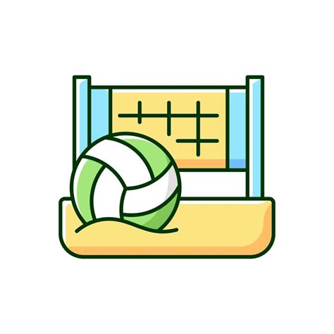 Beach Volleyball Rgb Color Icon Team Sport Sand Based Court Divided