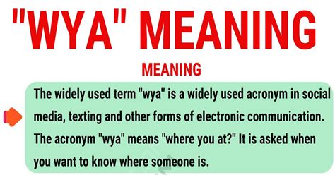 Wya Meaning What Does The Popular Acronym Wya Mean Esl