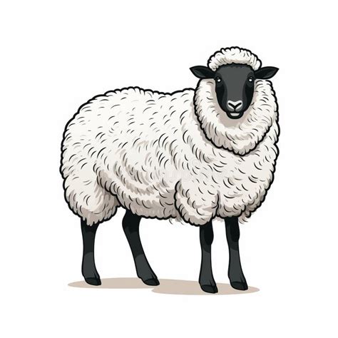 Detailed Sheep Portrait Hyper-realistic Pencil Art Illustration Stock ...